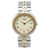 エルメス プロフィール 腕時計 クオーツ ホワイト文字盤 ステンレススチール メンズ HERMES 【中古】